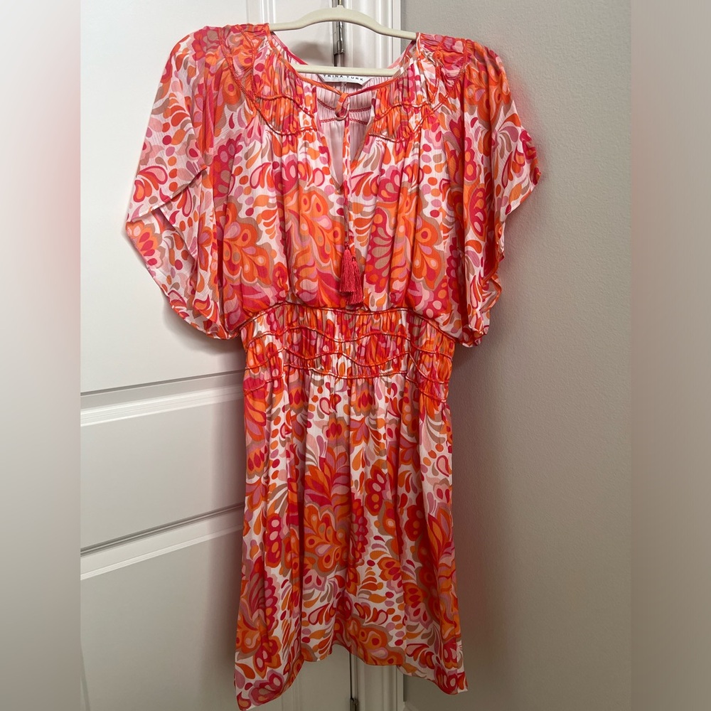 Trina Turk Pink and Orange Patterned Mini Dress